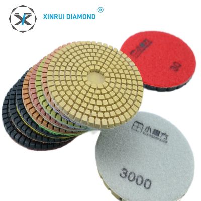 Multi-functional 4inch Diamond Polishing Pad for Stone Marble Granite 7mm Thickness