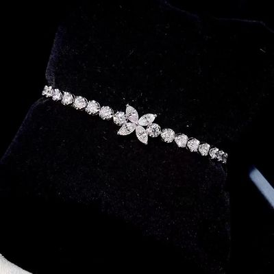 0.40ct-0.49ct D Lab Grown Diamond Royal Diamond Plated Gold Bracelet Full Diamond