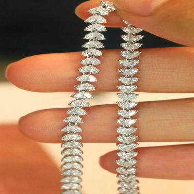 18K Customizable Tennis Bracelet with Lab Grown Diamond and Full Diamond Water Drop