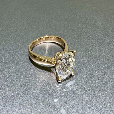 18K Lab Diamonds Ring and Gold Wedding Ring Setting1894 Four Prong Classic Diamond Ring