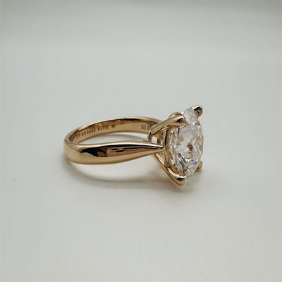 18K Lab Diamonds Ring and Gold Wedding Ring Setting1894 Four Prong Classic Diamond Ring