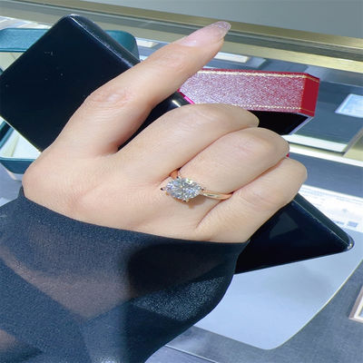 18K Lab Diamonds Ring and Gold Wedding Ring Setting1894 Four Prong Classic Diamond Ring