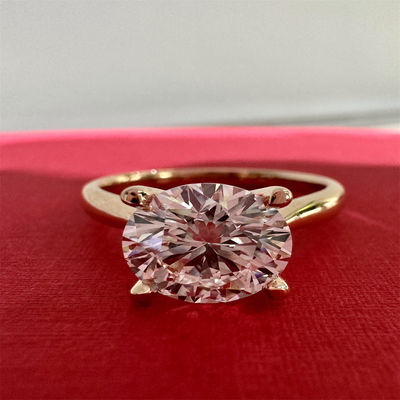 18K Lab Diamonds Ring and Gold Wedding Ring Setting1894 Four Prong Classic Diamond Ring