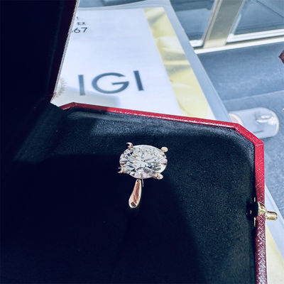 18K Lab Diamonds Ring and Gold Wedding Ring Setting1894 Four Prong Classic Diamond Ring