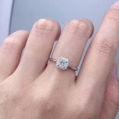 Customization Limited Time Discount 18K Lab Diamonds Square Diamond Ring FL Clarity