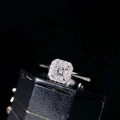 Customization Limited Time Discount 18K Lab Diamonds Square Diamond Ring FL Clarity
