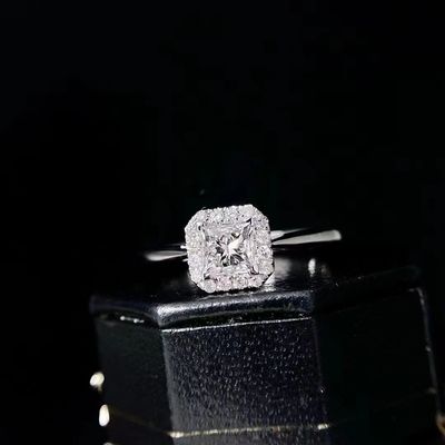 Customization Limited Time Discount 18K Lab Diamonds Square Diamond Ring FL Clarity