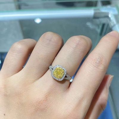Initial Payment 18K Lab Diamonds Ring and Yellow Diamond Dual Purpose Ring and Pendant