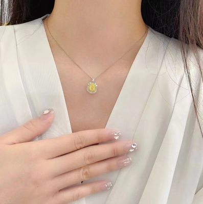 Initial Payment 18K Lab Diamonds Ring and Yellow Diamond Dual Purpose Ring and Pendant