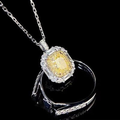 Initial Payment 18K Lab Diamonds Ring and Yellow Diamond Dual Purpose Ring and Pendant